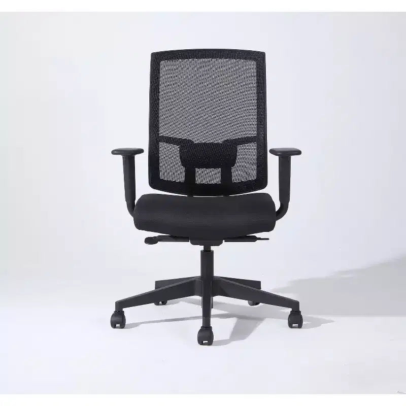 Sedia da ufficio ergonomica moderna Okak con rete, altezza regolabile, sedia girevole con base in metallo, sedia Criss Cross per studio, sala lettura, nera