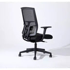 Sedia da ufficio ergonomica moderna Okak con rete, altezza regolabile, sedia girevole con base in metallo, sedia Criss Cross per studio, sala lettura, nera