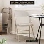 Sedie pieghevoli, confezione da 2 - Sedie pieghevoli interamente in acciaio con struttura in metallo, capacità di carico 159 kg, portatili, adatte per sale da pranzo, soggiorni, ecc.