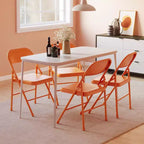 Folding Chairs 2 Pack - All-steel folding chairs with metal frame, 350 lbs weight capacity, portable, suitable for dining rooms, living rooms, etc.