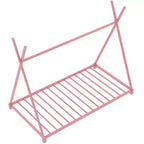 Bellemave Letto a Pavimento Singolo per Bambini, Letto a Capanna Montessori in Metallo con Doghe, Rosa
