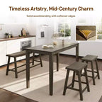 Captiva Designs Set da 4 Pezzi Tavolo da Pranzo in Legno con Tavolo Rettangolare, Sgabelli e Panchina