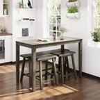 Captiva Designs Set da 4 Pezzi Tavolo da Pranzo in Legno con Tavolo Rettangolare, Sgabelli e Panchina