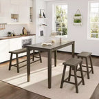 Captiva Designs Set da 4 Pezzi Tavolo da Pranzo in Legno con Tavolo Rettangolare, Sgabelli e Panchina