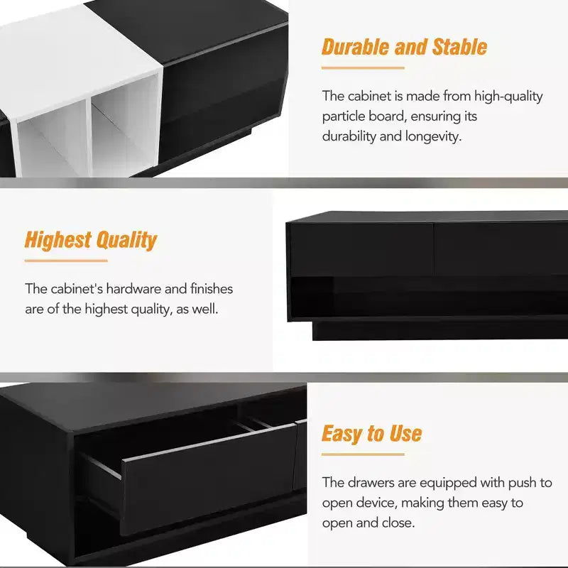 Mobile TV Whisen 80 bicolore con scomparti versatili, console multimediale funzionale
