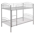 Bellemave Twin Over Twin Metal Bunk Bed with Ladder & Guardrail, Convertible to 2 Beds, Heavy Duty, Space-Saving Bed for Kids Teens, Silver