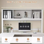 Zevemomo Scrivania a L da 60 con libreria e cassetti, Scrivania angolare per computer con ripiani a giorno, per ufficio o camera da letto, Bianco moderno