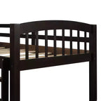 Letto a castello singolo su singolo con letto estraibile, letto a castello in legno con 3 cassetti portaoggetti e spondina di sicurezza, trasformabile in 2 letti