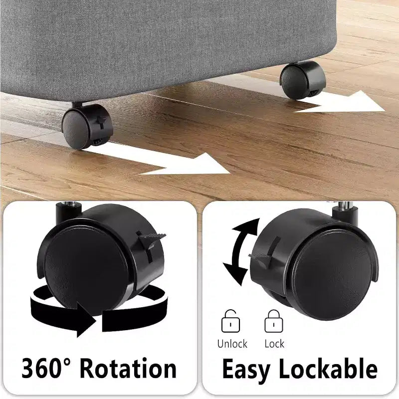 Cesto portabiancheria con ruote e coperchio - Cesto portabiancheria da 100 litri con manico in bambù, ampio organizer per lavanderia SpaceAid per camera da letto, bagno, dormitorio