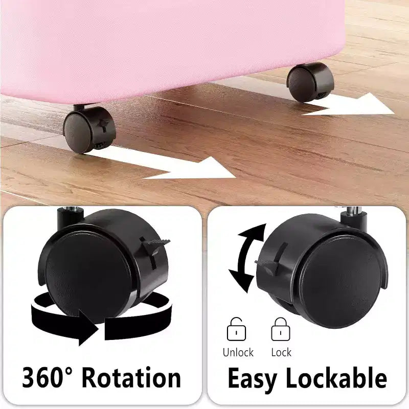 Cesto portabiancheria con ruote e coperchio - Cesto portabiancheria da 100 litri con manico in bambù, ampio organizer per lavanderia SpaceAid per camera da letto, bagno, dormitorio