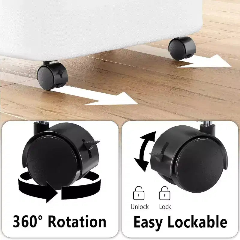 Cesto portabiancheria con ruote e coperchio - Cesto portabiancheria da 100 litri con manico in bambù, ampio organizer per lavanderia SpaceAid per camera da letto, bagno, dormitorio