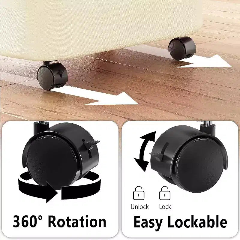 Cesto portabiancheria con ruote e coperchio - Cesto portabiancheria da 100 litri con manico in bambù, ampio organizer per lavanderia SpaceAid per camera da letto, bagno, dormitorio