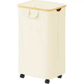 Laundry Hamper with Wheels and Lid - 100L Rolling Clothes Basket with Bamboo Handle, SpaceAid Large Laundry Organizer for Bedroom, Bathroom, Dorm