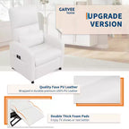 Poltrona Reclinabile Elettrica - Calore e Massaggio, Recliner Elettrico Regolabile, Poltrona Singola Ergonomica in Pelle PU, Schienale Alto, Seduta Imbottita, Poltrona Home Theater
