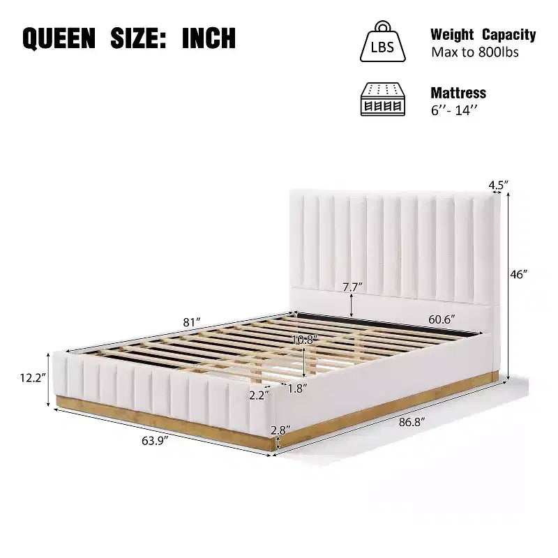 Christopher Knight Home Wendy Letto a piattaforma moderno rivestito in lino con testiera spessa trapuntata verticalmente