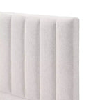 Christopher Knight Home Wendy Letto a piattaforma moderno rivestito in lino con testiera spessa trapuntata verticalmente
