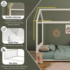 Struttura Letto a Terra Montessori in Metallo, Misura Singola/Matrimoniale, a Forma di Casetta con Sponde Verticali di Sicurezza per Bambini/Neonati - ModernLuxe