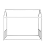 Struttura Letto a Terra Montessori in Metallo, Misura Singola/Matrimoniale, a Forma di Casetta con Sponde Verticali di Sicurezza per Bambini/Neonati - ModernLuxe