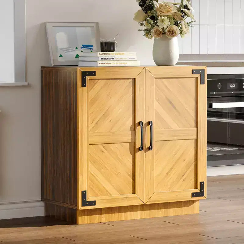 Mobile credenza con ante e ripiani regolabili, stile moderno rustico, per sala da pranzo, cucina o angolo caffè