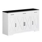Credenza a buffet Coolmee con cassetti, 55 pollici, mobile credenza grande per caffè in legno con ripiani e ante per cucina e sala da pranzo