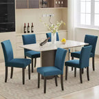 Set di 2 sedie da pranzo Parsons in tessuto con borchie e robuste gambe in legno per sala da pranzo/ristorante/hotel