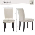 Set di 2 sedie da pranzo Parsons in tessuto con borchie e robuste gambe in legno per sala da pranzo/ristorante/hotel