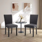 Set di 2 sedie da pranzo Parsons in tessuto con borchie e robuste gambe in legno per sala da pranzo/ristorante/hotel