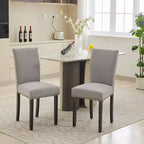 Set di 2 sedie da pranzo Parsons in tessuto con borchie e robuste gambe in legno per sala da pranzo/ristorante/hotel