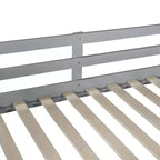 Bellemave Letto a castello a pavimento Montessori, Letti a castello per bambini con ringhiera, testiera e pediera, Letti a castello bassi per bambini e bambine, Grigio