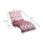 Okak Lussuosa Poltrona Chaise Longue in Velluto Trapuntato con Bottoni e Piedini Trasparenti, Comoda Poltrona Imbottita per Camera da Letto, Soggiorno, Ufficio