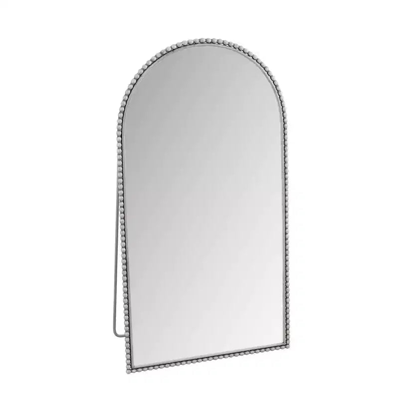 Specchio intero in metallo retrò Okak 65*35 pollici con supporto, elegante specchio ad arco, specchio da terra per soggiorno, camera da letto