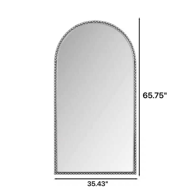 Specchio intero in metallo retrò Okak 65*35 pollici con supporto, elegante specchio ad arco, specchio da terra per soggiorno, camera da letto
