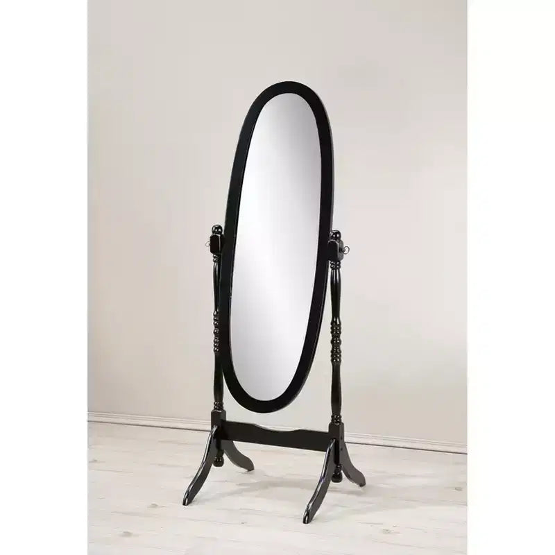 Okak Vintage Swing Full Length Mirror, Full Size Mirror with Oval Shape and Wooden Stand, Floor Mirror for Living Room, Dressing Room
