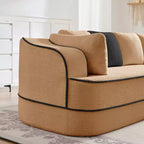 Divano Teddy 135, 4 posti, spugna 32D, senza telaio, soffice, oversize, colore a contrasto, simmetrico, per soggiorno