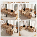 Divano Teddy 135, 4 posti, spugna 32D, senza telaio, soffice, oversize, colore a contrasto, simmetrico, per soggiorno