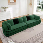 Divano Teddy 135, 4 posti, spugna 32D, senza telaio, soffice, oversize, colore a contrasto, simmetrico, per soggiorno