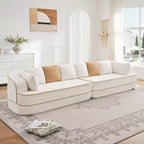 Divano Teddy 135, 4 posti, spugna 32D, senza telaio, soffice, oversize, colore a contrasto, simmetrico, per soggiorno