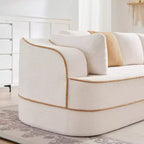Divano Teddy 135, 4 posti, spugna 32D, senza telaio, soffice, oversize, colore a contrasto, simmetrico, per soggiorno