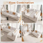 Divano Teddy 135, 4 posti, spugna 32D, senza telaio, soffice, oversize, colore a contrasto, simmetrico, per soggiorno