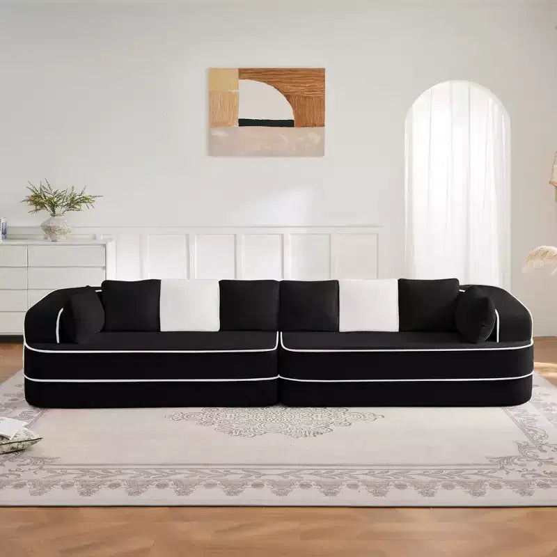 135 Teddy Sofa, 4-Seat, 32D Sponge, Boneless, Fluffy, Oversize, Contrast Color, Symmetrical, Living Room
