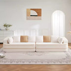 Divano Teddy 135, 4 posti, spugna 32D, senza telaio, soffice, oversize, colore a contrasto, simmetrico, per soggiorno