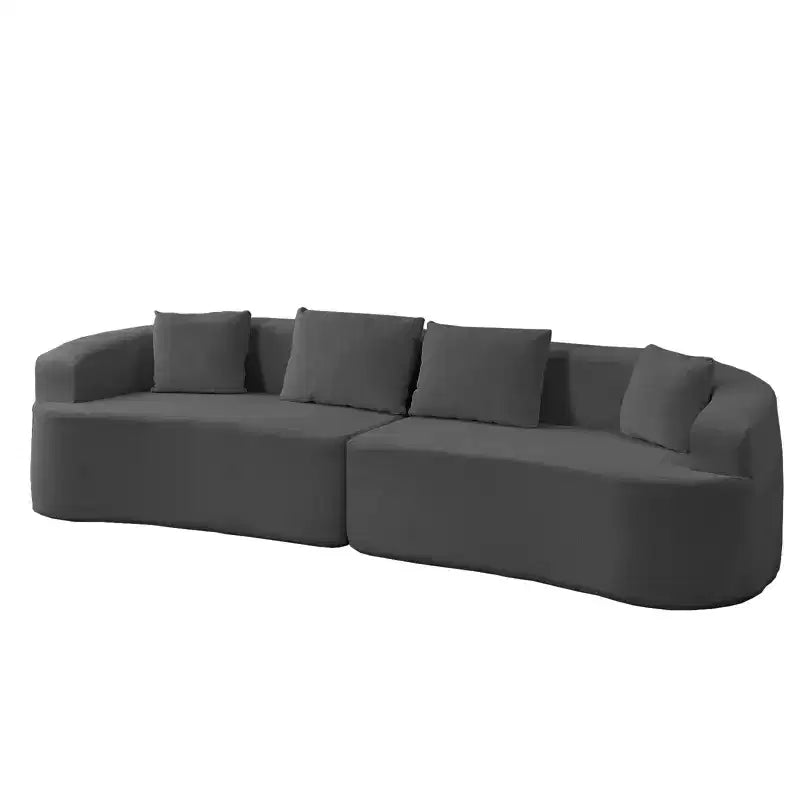 Mjkone Divano componibile curvo 112 in ciniglia Design moderno minimalista Compresso Nessun assemblaggio richiesto
