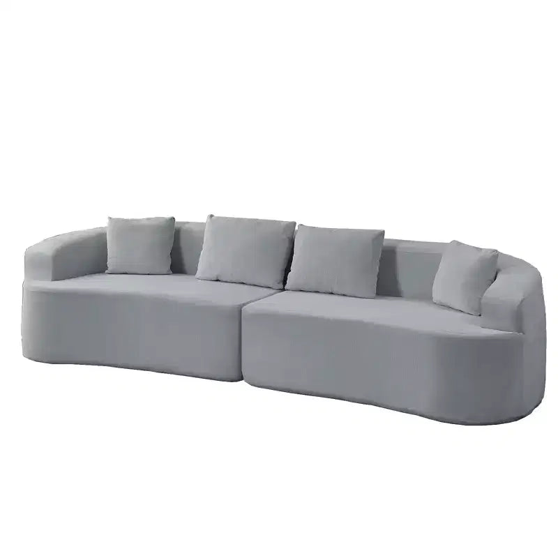 Mjkone Divano componibile curvo 112 in ciniglia Design moderno minimalista Compresso Nessun assemblaggio richiesto