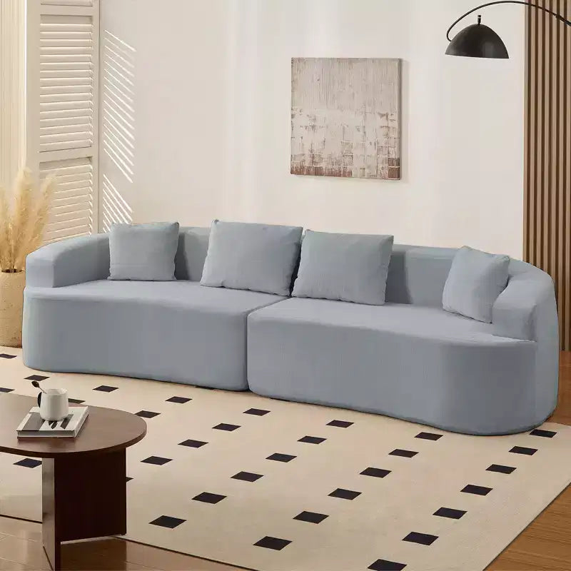 Mjkone Divano componibile curvo 112 in ciniglia Design moderno minimalista Compresso Nessun assemblaggio richiesto