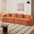 Mjkone Divano componibile curvo 112 in ciniglia Design moderno minimalista Compresso Nessun assemblaggio richiesto
