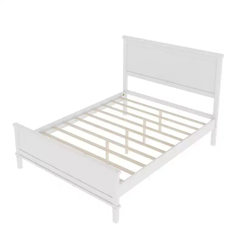 Polibi Letto a Piattaforma in Legno Massello Stile Moderno Mid-Century