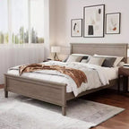 Polibi Letto a Piattaforma in Legno Massello Stile Moderno Mid-Century