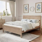 Polibi Letto a Piattaforma in Legno Massello Stile Moderno Mid-Century
