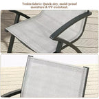 Sedie da pranzo per patio in alluminio, confezione da 4, con rete in Textilene ad asciugatura rapida, sedute ergonomiche da esterno per bordo piscina, giardino, terrazza e uso commerciale