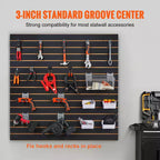 Pannelli Slatwall VEVOR, Pannelli a Muro per Garage (Set da 2 Pannelli), Pannelli Espositivi per Organizer a Muro per Garage Resistenti, Nero